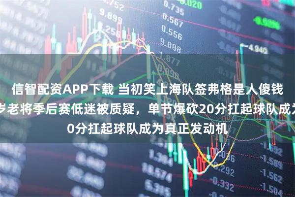 信智配资APP下载 当初笑上海队签弗格是人傻钱多，现在36岁老将季后赛低迷被质疑，单节爆砍20分扛起球队成为真正发动机